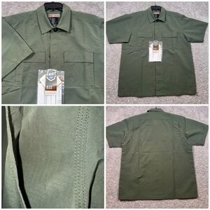 5.11 Tactical Fast Tac TDU Green Mens Large Rip Stop Shirt Uniform Ready NEW